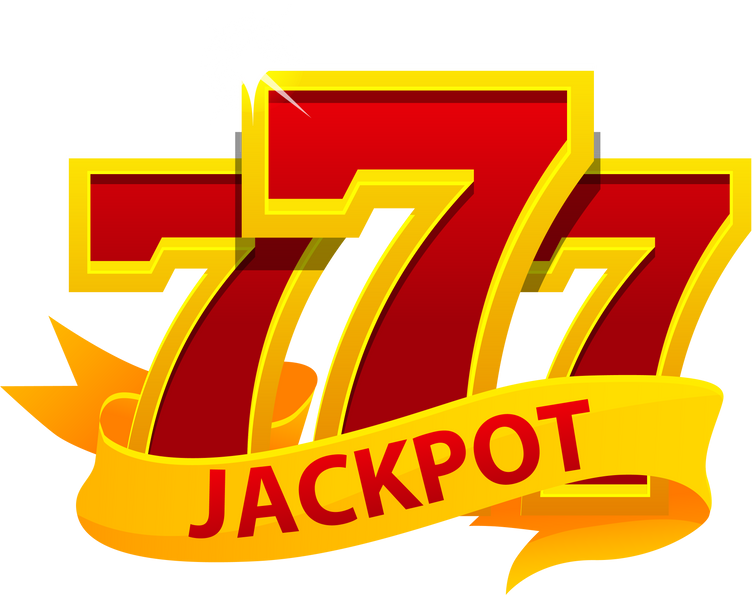 Jackpot symbol. 777 and ribbon